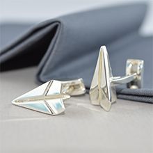Paper Plane Silver Cufflinks