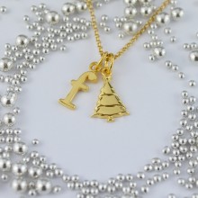 Gold Christmas Tree Necklace