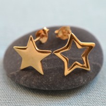 Gold Star Stud Earrings (Mismatched)
