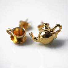 Gold Tea Time Earrings (Mismatched)