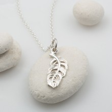 Silver Feather Necklace (small)