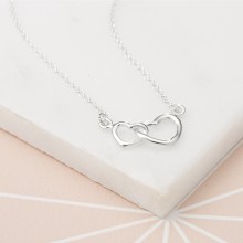 Silver Linked Hearts Necklace