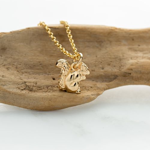 Personalised Gold Squirrel Necklace