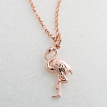 Personalised Rose Gold Flamingo Necklace