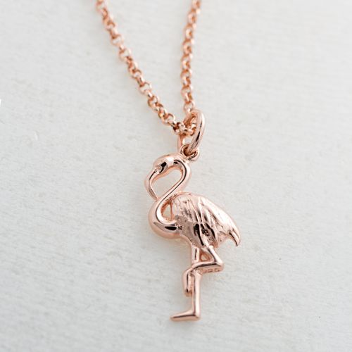 Personalised Rose Gold Flamingo Necklace