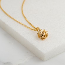 Personalised Gold Rose Necklace