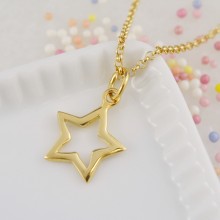Gold Open Star Necklace