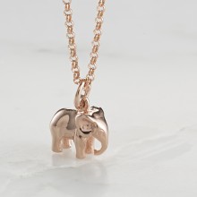 Personalised Rose Gold Elephant Necklace