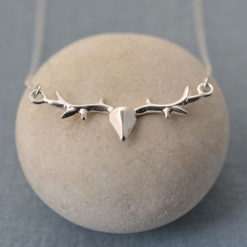 Personalised Silver Stag Necklace