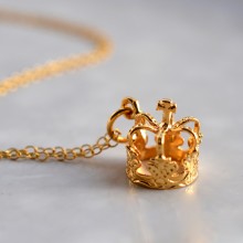 Personalised Gold Crown Necklace