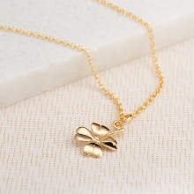Personalised Gold Four Leaf Clover Necklace