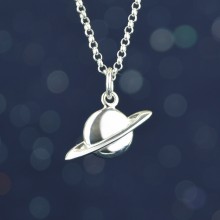 Silver Planet Charm Necklace