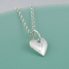 Personalised Necklace: Engraved Silver Heart (Small)