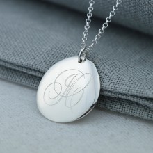 Silver Pebble Monogrammed Necklace (Large)