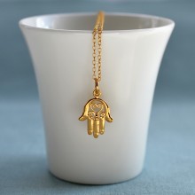 Gold Fatima Hand Necklace