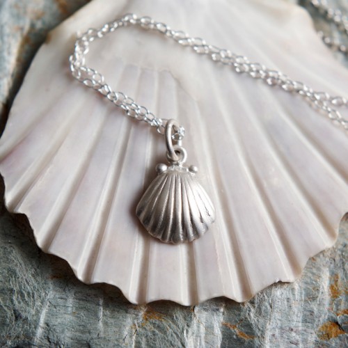 Silver Clam Shell Necklace