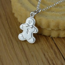 Silver Gingerbread Man Necklace