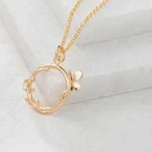 Gold Butterfly Ring Necklace