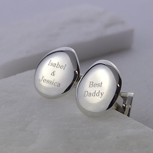 Classic Engraved Silver Cufflinks