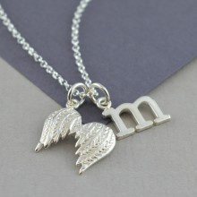 Silver Angel Wing Necklace (large)