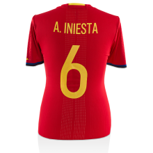 Andres Iniesta Signed and Match Worn Spain 2015-16 Home Shirt