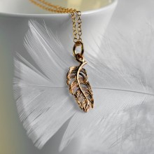 Small Gold Feather Necklace