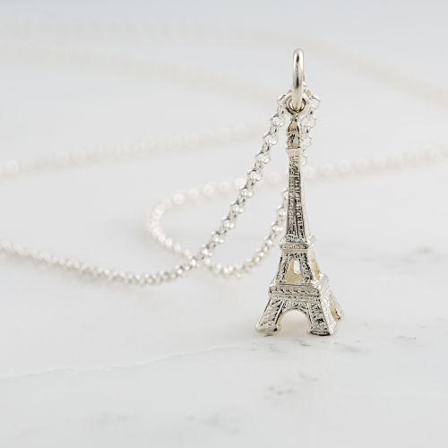 Personalised Silver Eiffel Tower Necklace