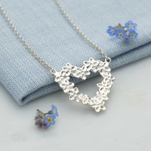 Personalised Silver Forget Me Not Necklace