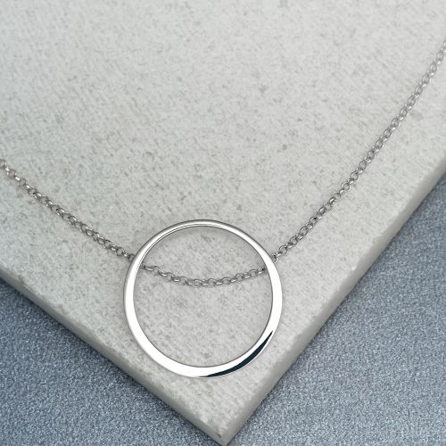 Personalised Silver Open Circle Necklace