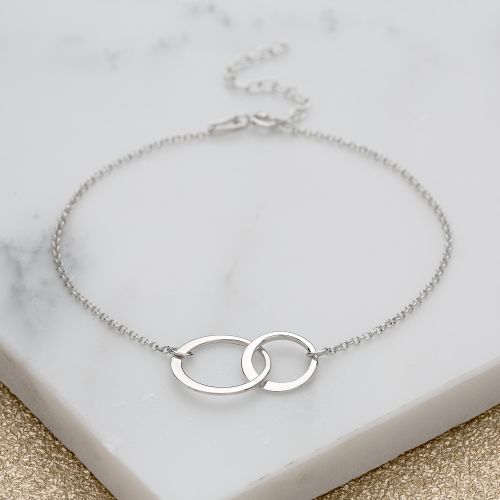 Personalised Silver Linked Circles Bracelet