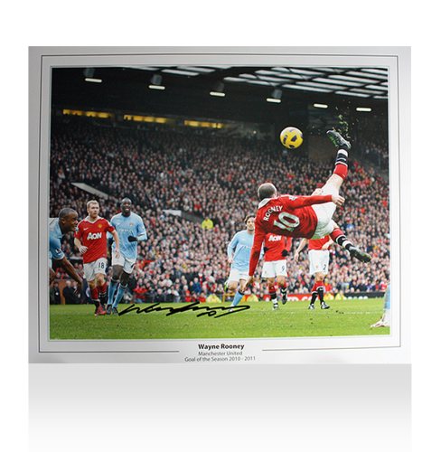 Wayne Rooney  Signed Manchester United Photo: Overhead Kick Celebration