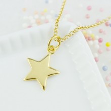 Gold Solid Star Necklace