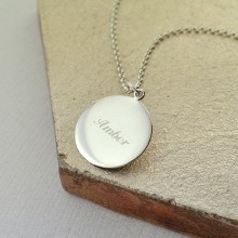 Personalised Necklace: Engraved Silver Disc