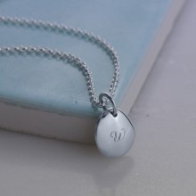 Personalised Necklace: Engraved Silver Pebble (Small)
